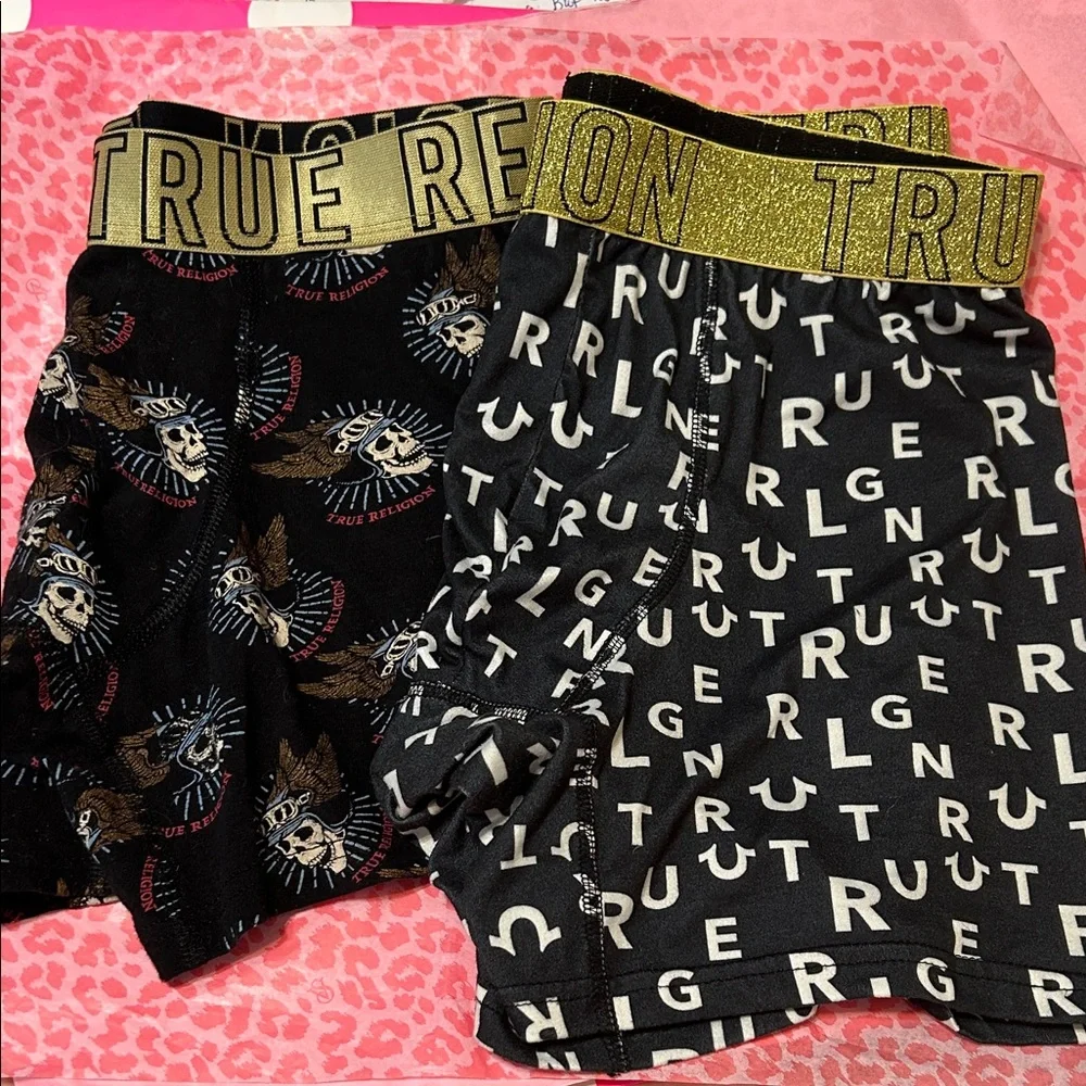 True Religion Black and Gold Boxer Briefs Duo